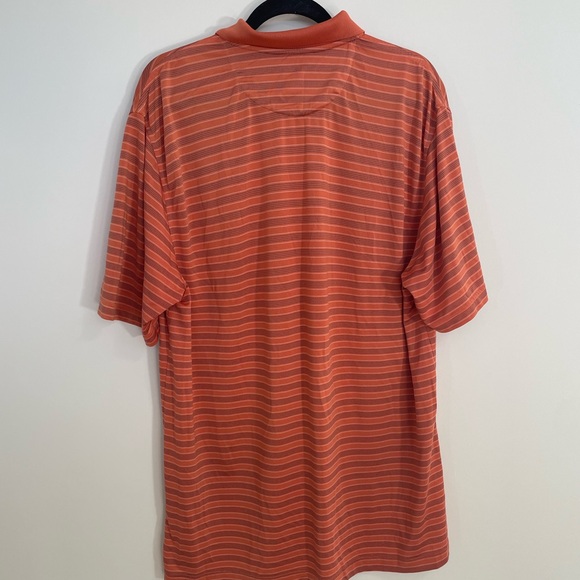 Brooks Brothers Orange / Derp Navy Striped Men's Polo Shirt XL - Picture 3 of 10